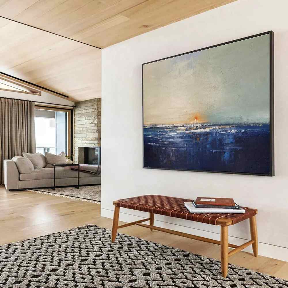 Dusk Hand-painted Sunset Abstract Canvas Wall Art GMQ3V
